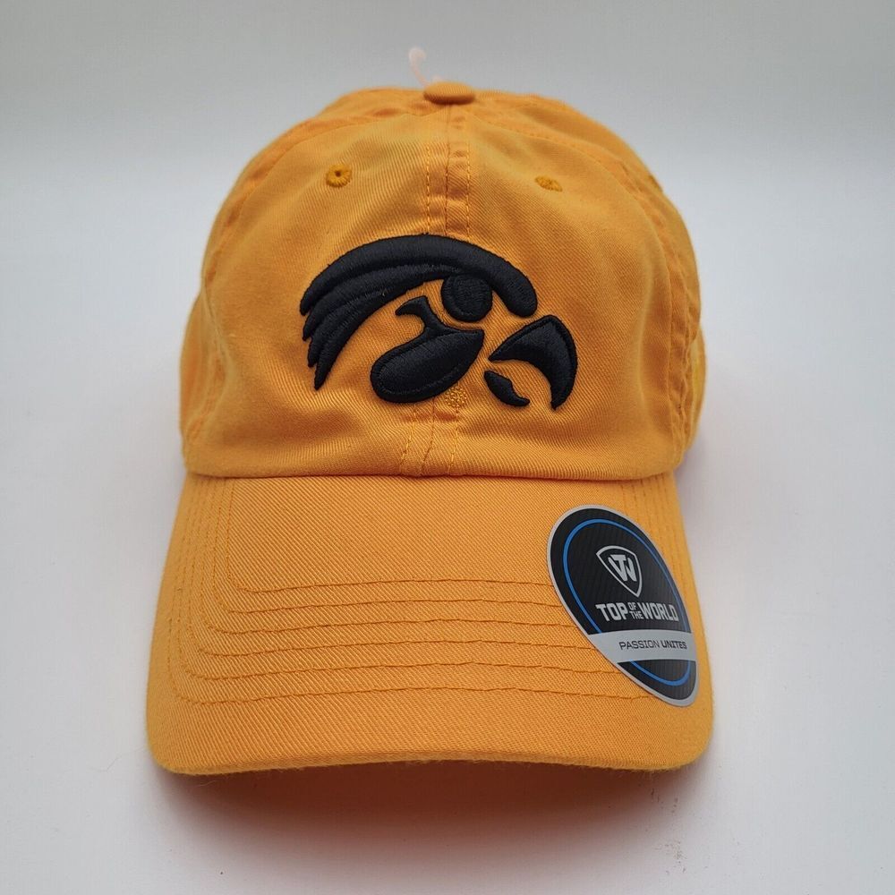 Iowa Hawkeyes Tigerhawk Top of the World Yellow Hat Adjustable Strap One Size